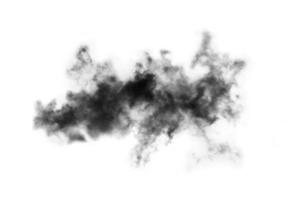 nuage isolé sur fond blanc, fumée texturée, nuages de brosse, noir abstrait photo