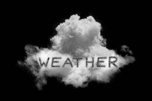 nuage texturé avec mot météo, noir abstrait, isolé sur fond noir photo