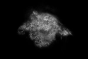 fumée texturée, noir abstrait, isolé sur fond noir photo