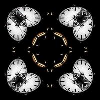 horloge blanche transparente dans le noir, motif abstrait photo