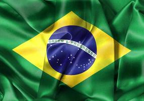 drapeau du brésil - drapeau en tissu ondulant réaliste photo