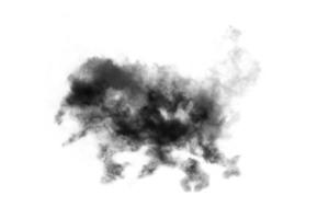 nuage isolé sur fond blanc, fumée texturée, nuages de brosse, noir abstrait photo