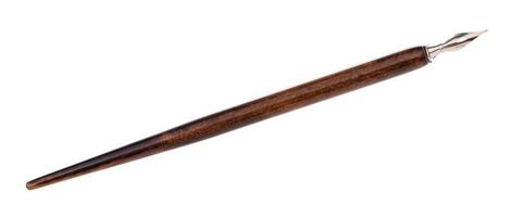 stylo plume avec pointe en acier pointue et porte-plume marron photo