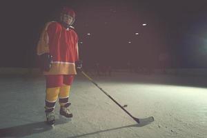 adolescente, joueur hockey glace, portrait photo