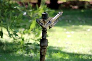 arroseur d'eau dans le jardin. photo