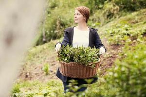 femme, jardinage, vue photo