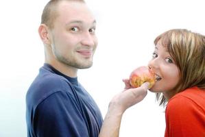 couple sain avec pomme photo