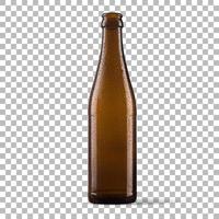 vue de face brun bouteille vide bière isolé photo
