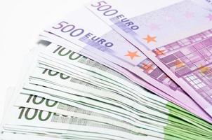 pile d'argent billets en euros. monnaie euro de l'europe