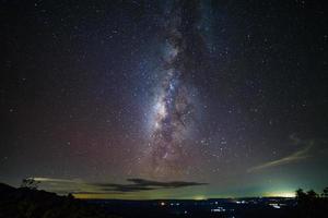 galaxie de la voie lactée au sol en pierre du bouton est le nom lan hin pum point de vue au parc national de phu hin rong kla à phitsanulok, thaïlande