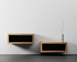 planche de bois d'étagère moderne minimale abstraite pour le rendu 3d de vitrine d'affichage de produit photo