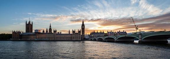 Panorama du coucher du soleil à Big Ben, Londres