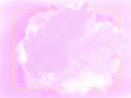aquarelle de ciel nuage rose pastel doux abstrait avec fond de cadre jaune photo