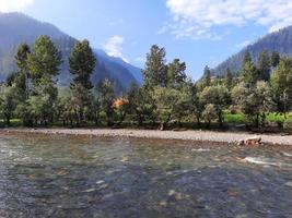 Le Cachemire est la plus belle région du monde, célèbre pour ses vallées verdoyantes, ses beaux arbres, ses hautes montagnes et ses sources jaillissantes. photo