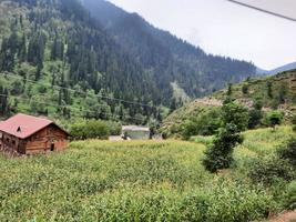 Le Cachemire est la plus belle région du monde, célèbre pour ses vallées verdoyantes, ses beaux arbres, ses hautes montagnes et ses sources jaillissantes. photo