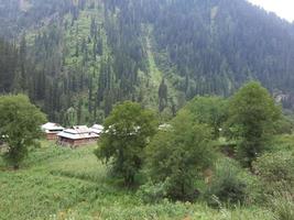 cachemire, pakistan, août 2022 - le cachemire est la plus belle région du monde, célèbre pour ses vallées verdoyantes, ses beaux arbres, ses hautes montagnes et ses sources jaillissantes. photo