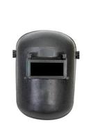 masque de soudure en plastique noir isolé sur fond blanc avec un tracé de détourage photo