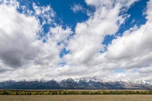 vue panoramique sur le parc national de grand teton photo