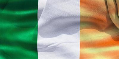 3d-illustration d'un drapeau irlandais - drapeau en tissu ondulant réaliste photo