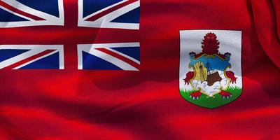 drapeau des bermudes - drapeau en tissu ondulant réaliste photo