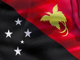 3d-illustration d'un drapeau de la papouasie-nouvelle-guinée - drapeau en tissu ondulant réaliste photo