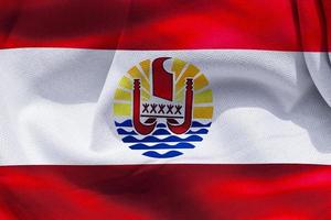 3d-illustration d'un drapeau de la polynésie française - drapeau en tissu ondulant réaliste photo