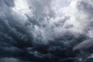 le ciel sombre avec de gros nuages convergents et une violente tempête avant la pluie. Ciel de mauvais temps ou de mauvaise humeur. photo