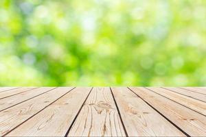 table en bois vide bokeh background photo