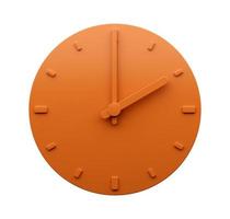 horloge orange minimale 02 00 deux heures horloge murale minimaliste abstraite 14 00 ou 2 00 illustration 3d photo