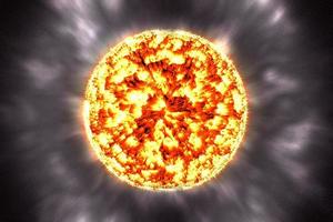 surface du soleil avec des éruptions solaires dans photo