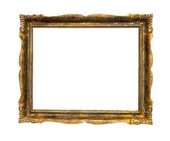 Ancien cadre photo doré décoratif isolé
