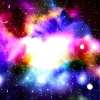 nébuleuse colorée et amas ouvert d'étoiles dans l'univers. photo