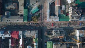nova poshta semi-marathon de kiev. vue aérienne. photo