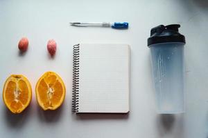 entraînement et fitness, planification du concept de régime de contrôle. photo