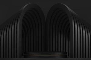 podium de scène noir pour la décoration de produits adapté au rendu .3d photo