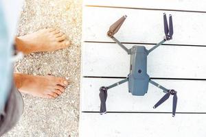 le drone se tient sur la table photo