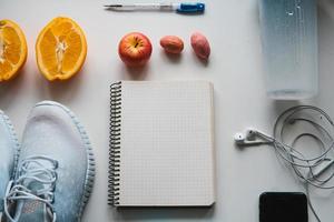 entraînement et fitness, planification du concept de régime de contrôle. photo