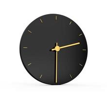 icône d'horloge en or premium isolée deux heures et demie icône noire 2 30 ou 14 30 heures icône de l'heure deux trente illustration 3d photo