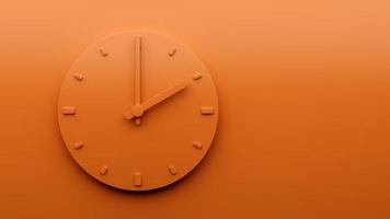 horloge orange minimale 02 00 deux heures horloge murale minimaliste abstraite 14 00 ou 2 00 illustration 3d photo