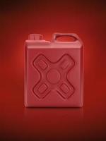 emballage vide gallon de plastique rouge sur fond rouge. rendu 3D photo