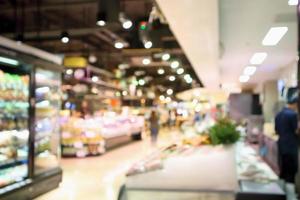 Supermarché abstrait épicerie arrière-plan flou défocalisé avec lumière bokeh photo