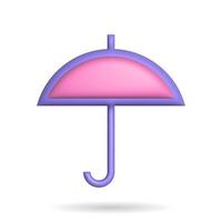 icône de parapluie de rendu 3d. illustration avec ombre isolé sur blanc. photo