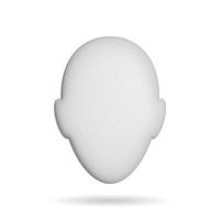 icône de visage de rendu 3d. illustration avec ombre isolé sur blanc. photo