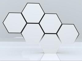 affichage de boîte hexagonale abstrait blanc 3d photo