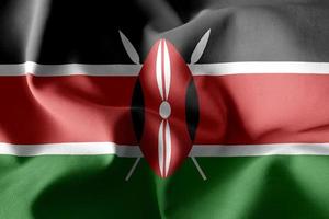 drapeau de soie agitant réaliste 3d du kenya photo