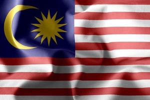 Rendu 3d agitant le drapeau de la malaisie en soie photo