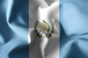 Drapeau de soie agitant réaliste 3d du guatemala photo