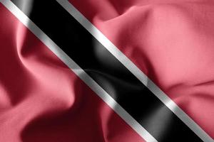 drapeau de soie agitant réaliste 3d de trinité-et-tobago photo