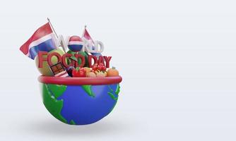 3d journée mondiale de l'alimentation pays bas rendu vue de gauche photo