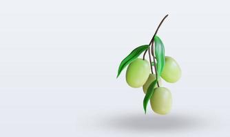 olives végétales 3d rendu vue de dessus photo